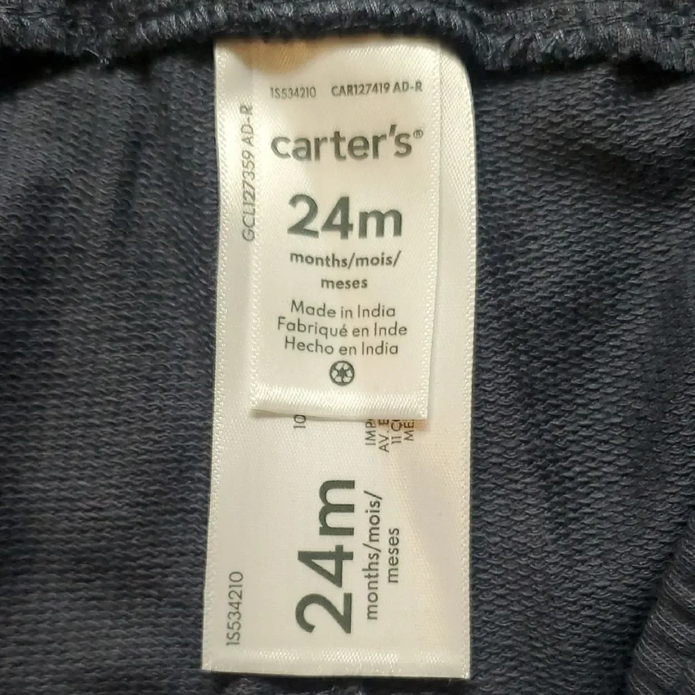 Carter's Dark Charcoal Gray Kids Jogger Sweatpants Size 24M